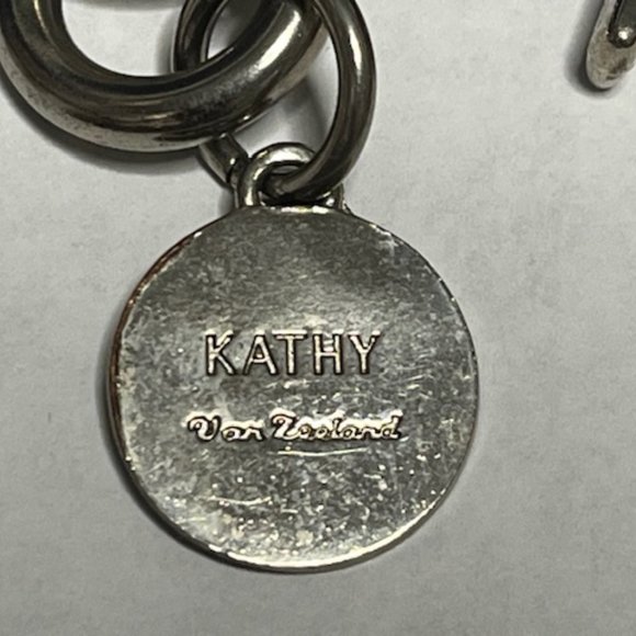 VTG Collectable Puffed Heart Key Ring Chain Charms Claw Clasp - Signed Kathy 6" - Picture 6 of 13